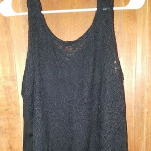Black knit sheer tank